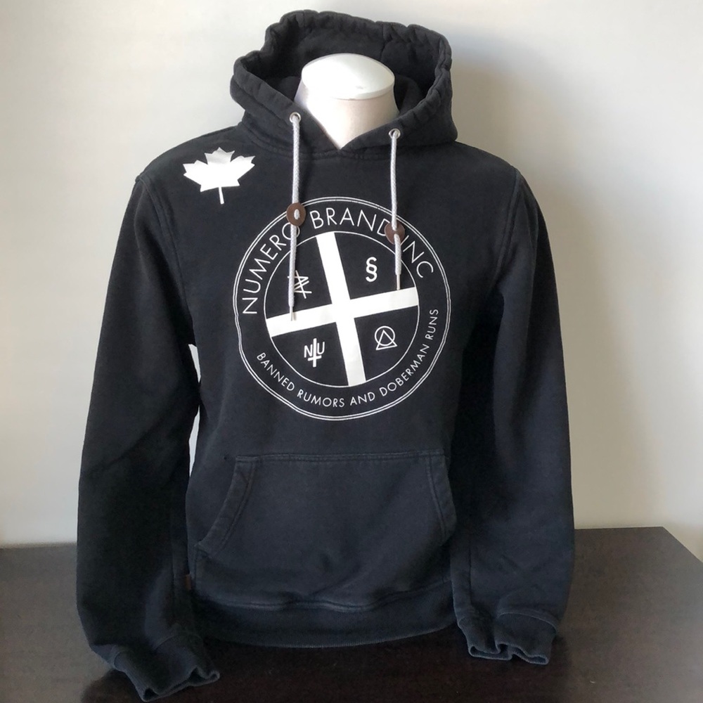 Numero Black Hoodie with White Print - Men’s size M